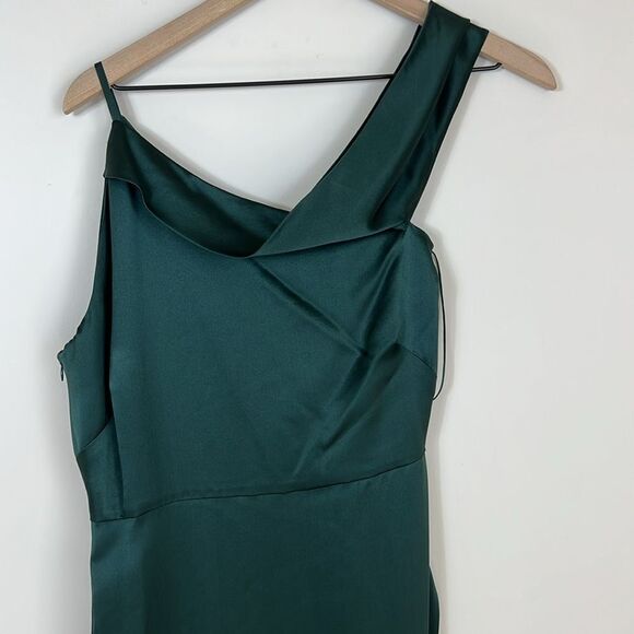 Michelle Mason Intermix 100% Silk Midi Dress One Shoulder Size 2 NWT - Picture 2 of 12